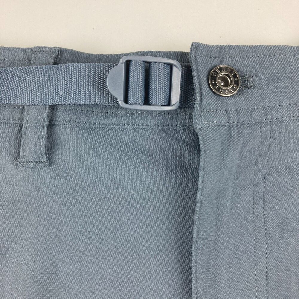 Gerry Hiking Shorts Mens 34 Gray Stretch Nylon Built In Belt Outdoor Cargo - Picture 2 of 10